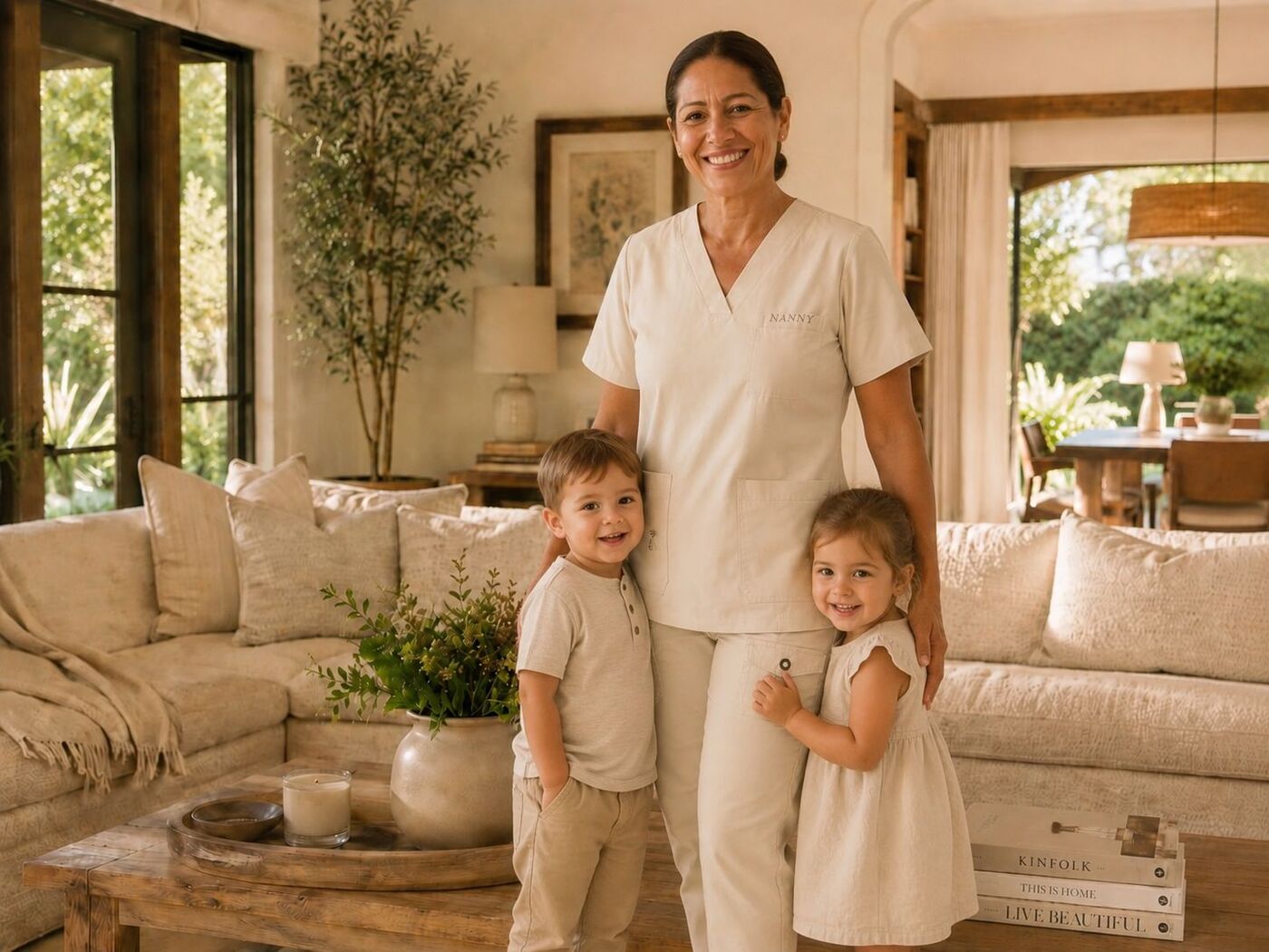 A Mazel nanny at home with two children
